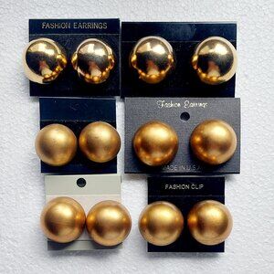 Bundle of 6 half Dome Clip-on Earrings 30mm diameter